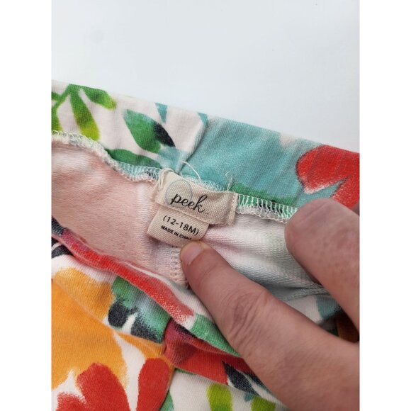 PEEK Baby Girl 2 PC Outfit Cropped Top and Pants Colorful Floral Print 12-18M - Picture 4 of 8